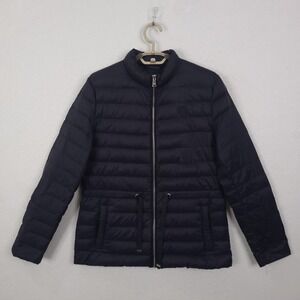 Lauren Ralph Lauren Puffer Jacket Women Small Navy Blue Excellent Down Fill Coat